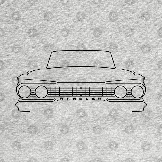 1961 AMC Rambler Classic car black outline by soitwouldseem